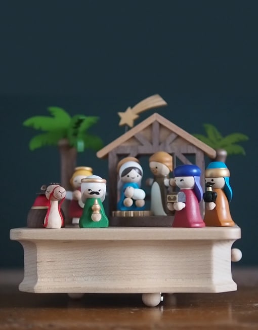 Mini Crèche De Noël En Boîte Métal - Figurines Nativité - Décoration Bureau, Maison, Église - Format Poche