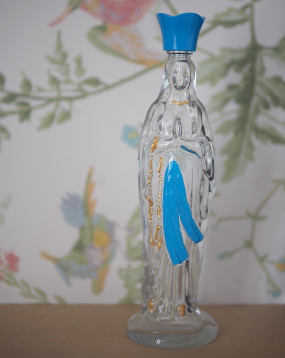 GTBITALY 90.294.90 008 Apparition Mère Maria De Lourdes Bouteille Bouteille En Verre Avec Bouchon Argent Pour L'eau Bénite