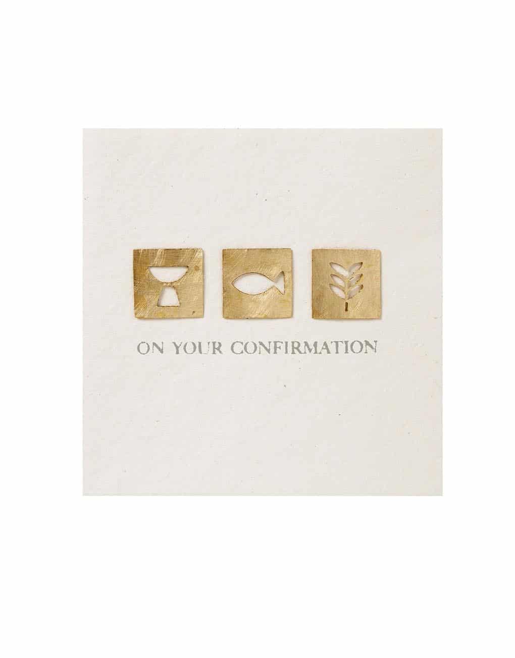 Carte De Confirmation Avec Empiecements Dores Catho Retro