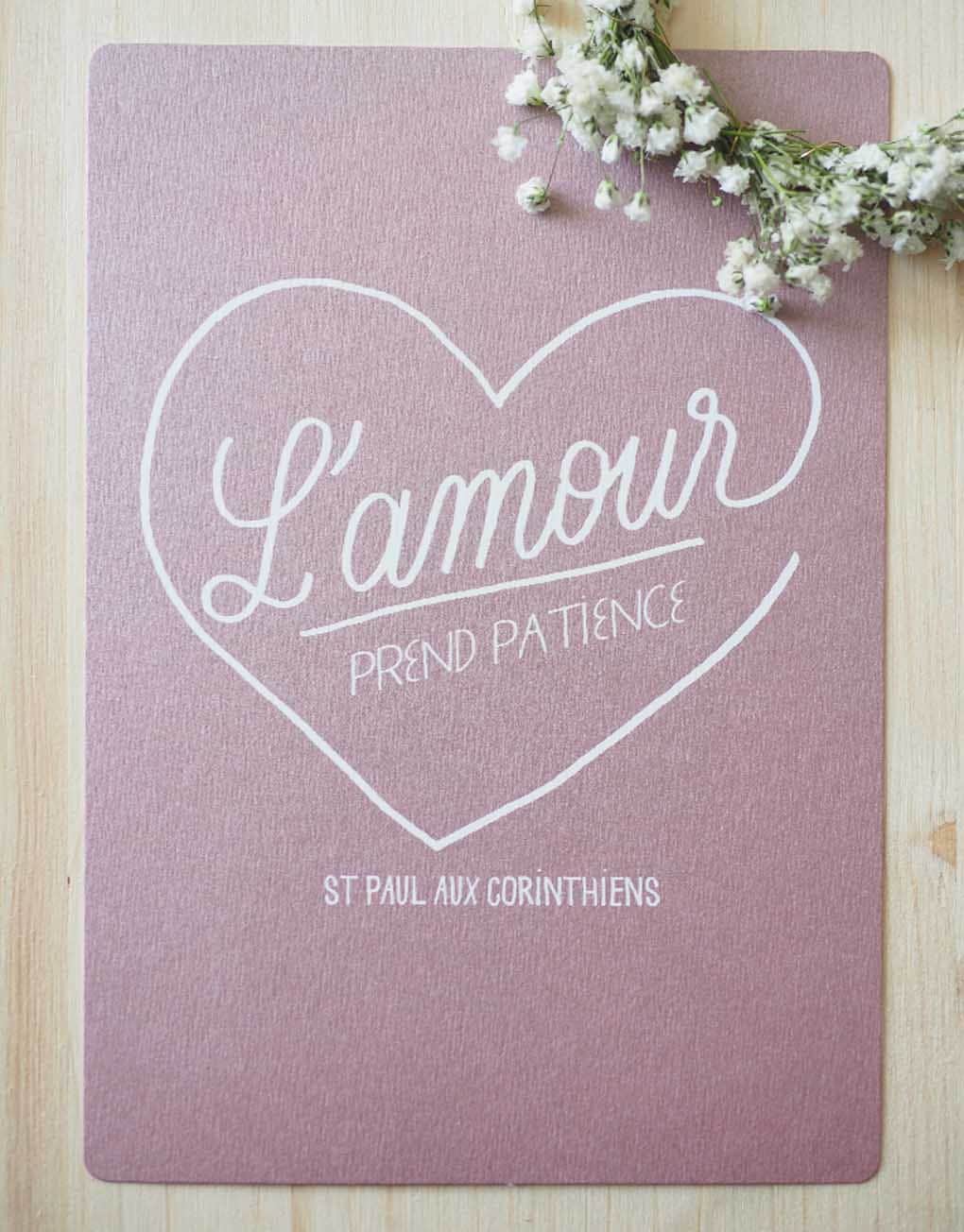Affichette L Amour Prend Patience Rose Metallique C Catho Retro Catho Retro Affichette L Amour Prend Patience Rose Metallique C Catho Retro Catho Retro