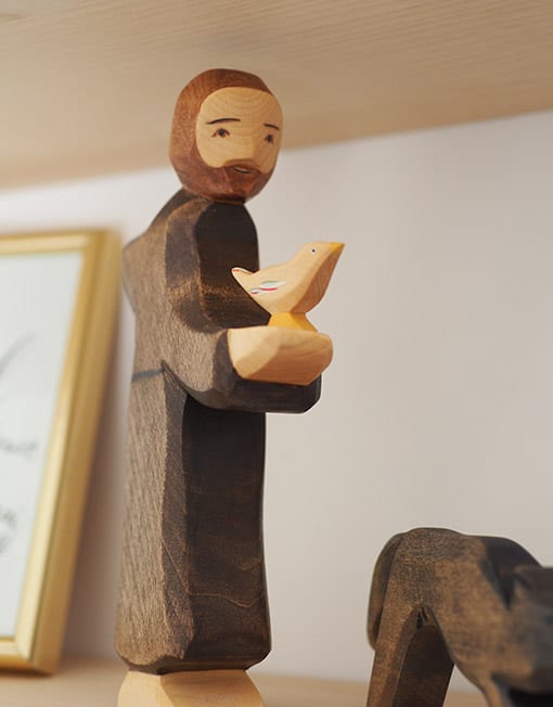 Figurine Saint François et le Loup de Gubbio