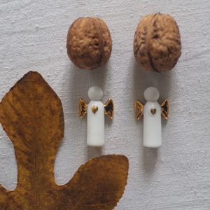 Mini Ange en porcelaine - Or et Blanc - Angel to go