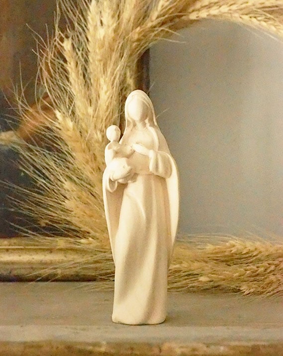 Statue de la Vierge à l'enfant de 15cm en résine