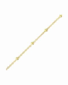 Bracelet Chainette Et Boules Plaqué Or - Longueur 20 Cm - Occasion