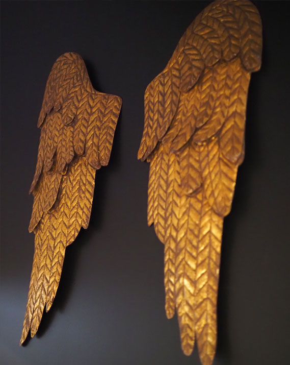 Décoration ailes d'Ange Or et Métal