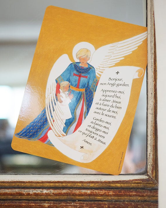 carte prière à l'ange gardien fille