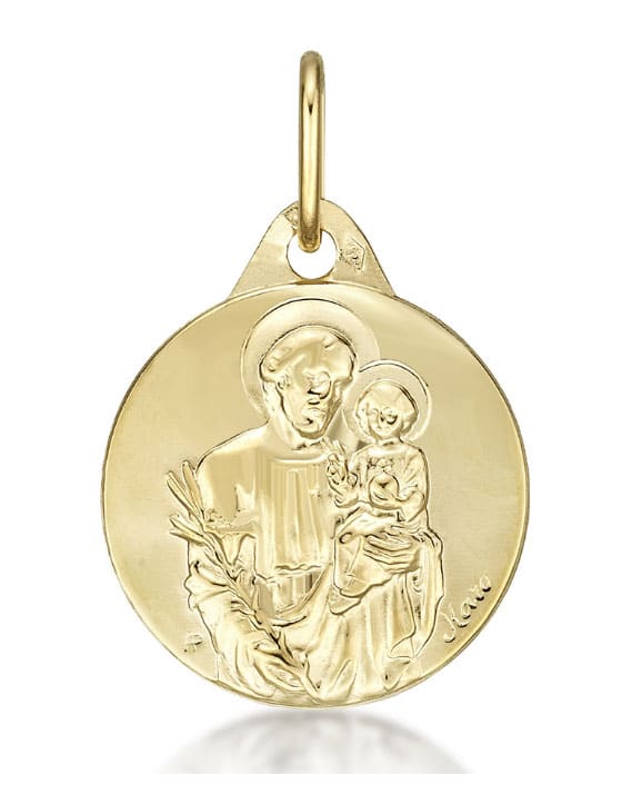 médaille de saint joseph et l'enfant or 18 carats