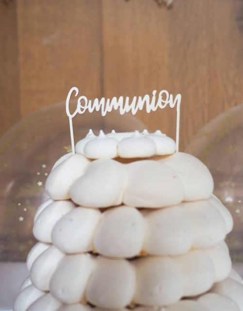 Cake topper communion en bois