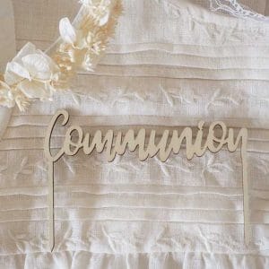 cake topper communion en bois