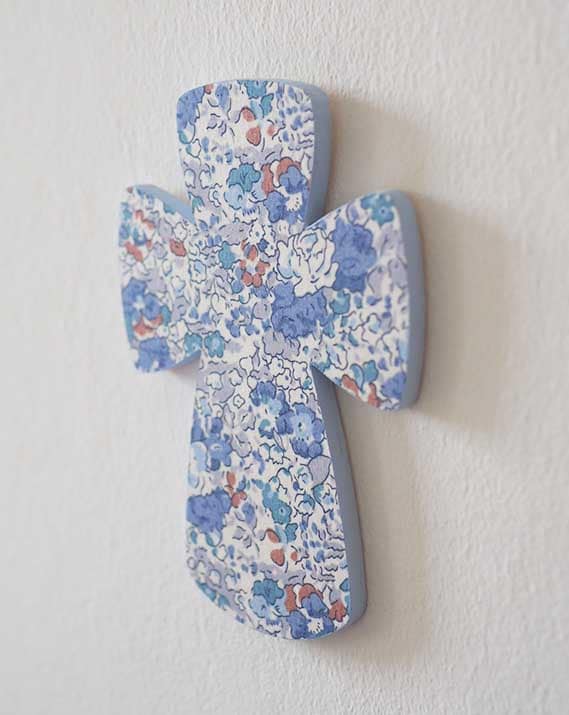croix bois liberty bleu catho retro x Croix d'enfants