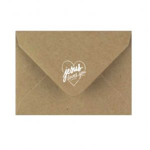 enveloppe xs jesus loves you catho retro