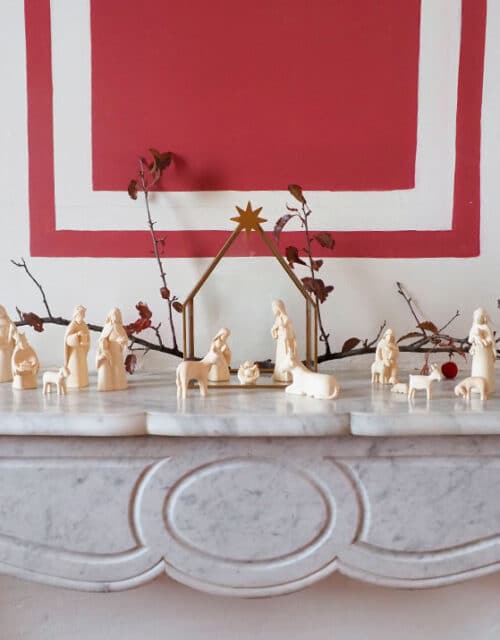 Crèche de Noël en bois naturel - 15 pièces