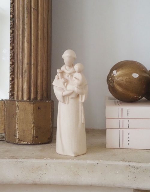 Statue de Saint Antoine de Padoue en bois - 15 cm