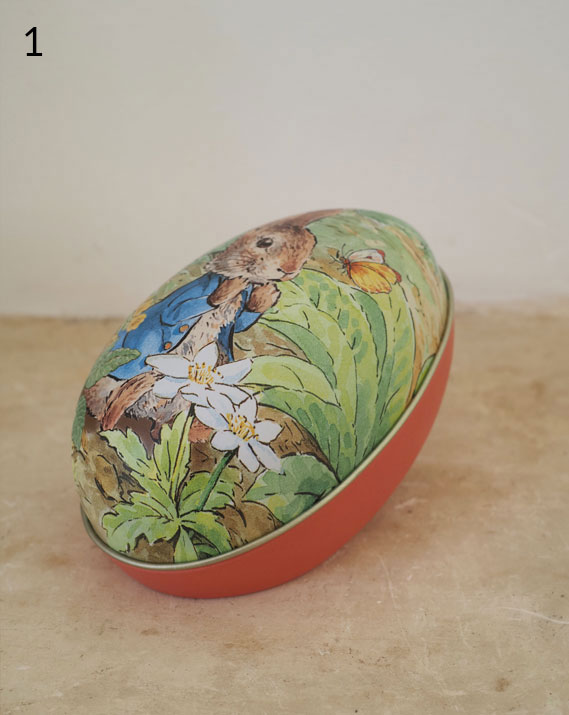 Boîte œuf de Pâques "Pierre Lapin" en métal - 4 modèles