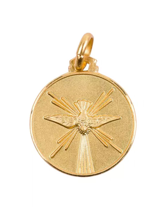 Médaille Saint Esprit en plaqué or - 1,8 cm