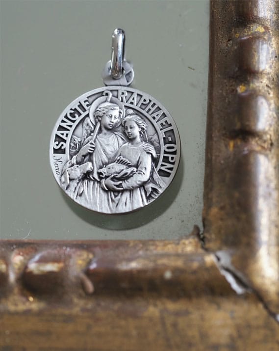 Médaille Saint Raphaël archange en argent - 1,8 cm