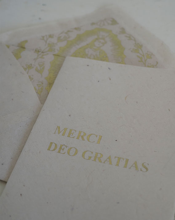 Carte avec enveloppe - Merci Deo Gratias