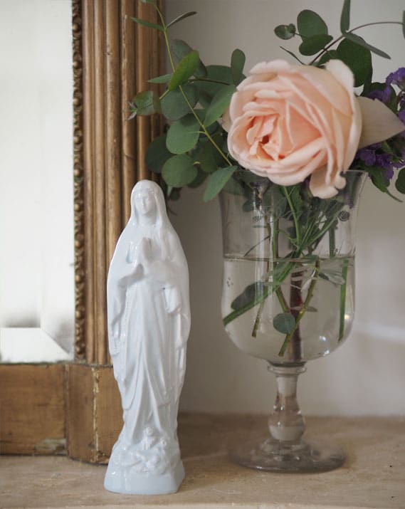 Statue Vierge en faïence 22cm - couleurs au choix | Catho Retro