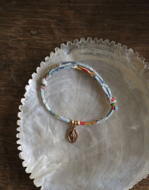 Bracelet lien en liberty et miraculeuse