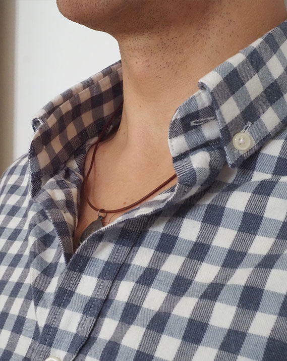 Collier en cuir marron - 40 / 50 cm